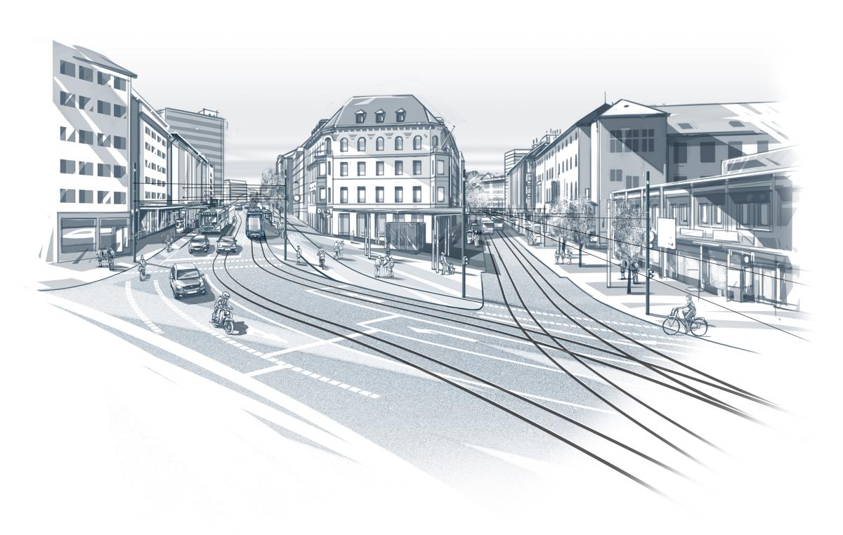 Illustration des Münsterplatzes Binder Straße Illustration des Münsterplatzes Binder Straße